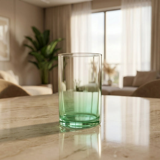 Danny Home 390ml Green Gradient Glass Tumbler – Premium Drinking Glass