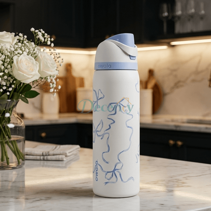 Owala FreeSip Water Bottle - Tied & True Bow Design (32 oz)