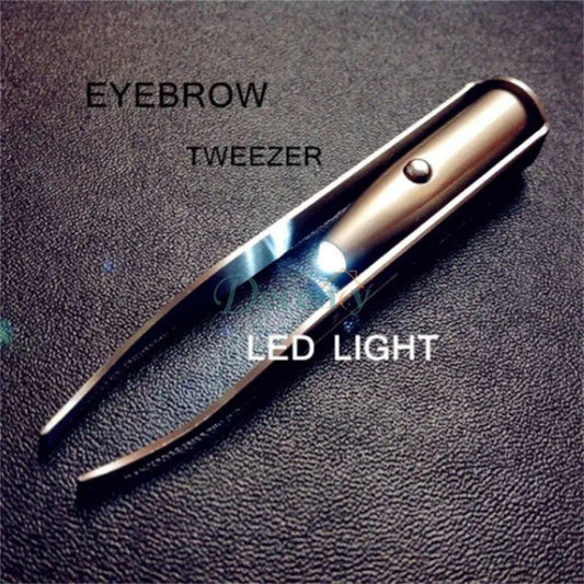 Precision Stainless Steel LED Tweezers for Eyebrows & Facial Hair