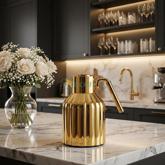 Feenik Gold Vacuum Flask 1L – Stainless Steel Tea & Coffee Thermos