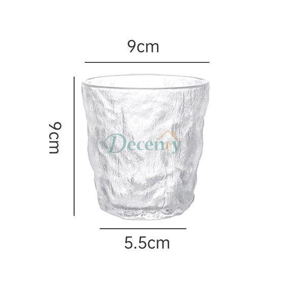 Glacier Texture Glass Golden Rim Set of 6