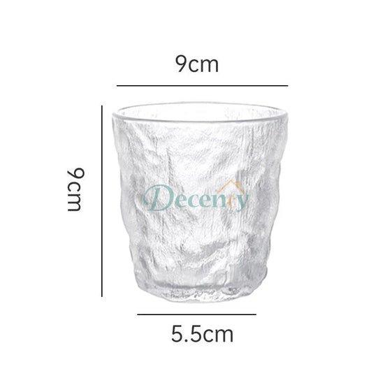 Glacier Texture Glass Golden Rim Set of 6