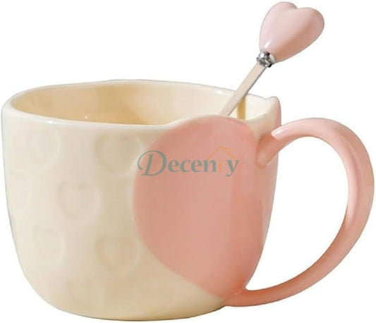 Luxury 4 Pcs Ceramic Couple Mug Gift Set with Spoons