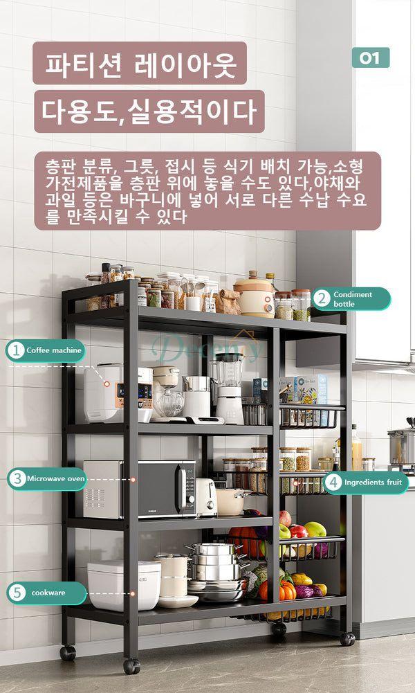 Four-layer Kitchen Basket Storage Rack