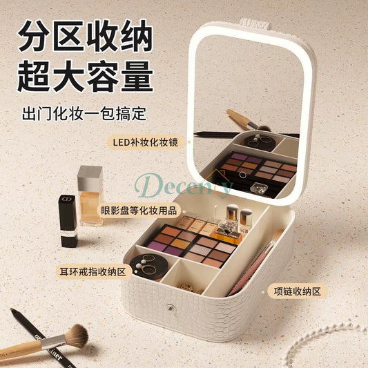 3 Colors LED Adjustable Makeup Mirror, Rechargeable Makeup Mirror with LED Lights