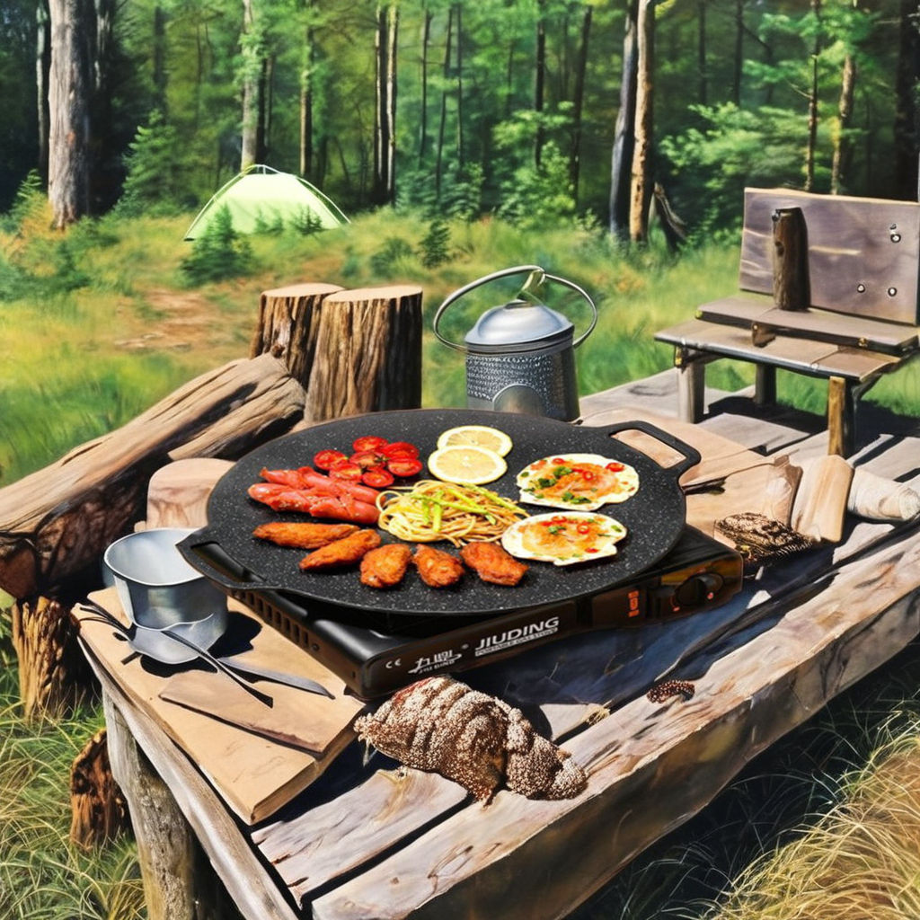Non-Stick Korean BBQ Grill Pan & Tawa for Gas Stove & Camping