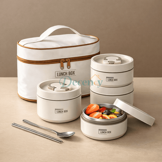 Insulated Stainless Steel Lunch Box Set with Thermal Bag