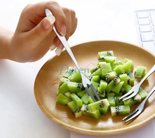 10 Pcs Stainless Steel Fruit Forks Set - Mini Snack & Dessert Forks