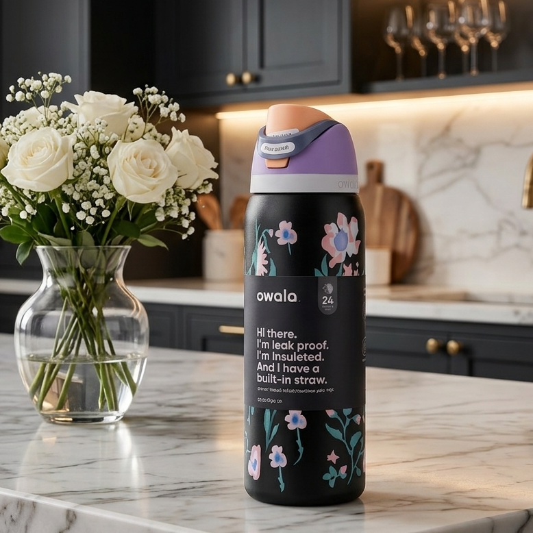 Owala FreeSip 32oz Water Bottle Midnight Garden Floral Pakistan