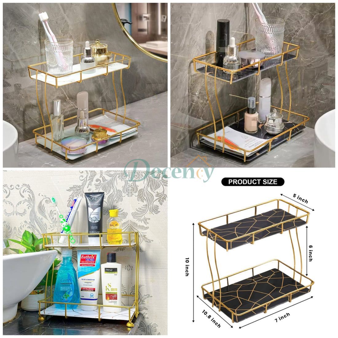 2-Tier Rectangular Golden Vanity Stand Regular priceRs.3,500.00 PKR