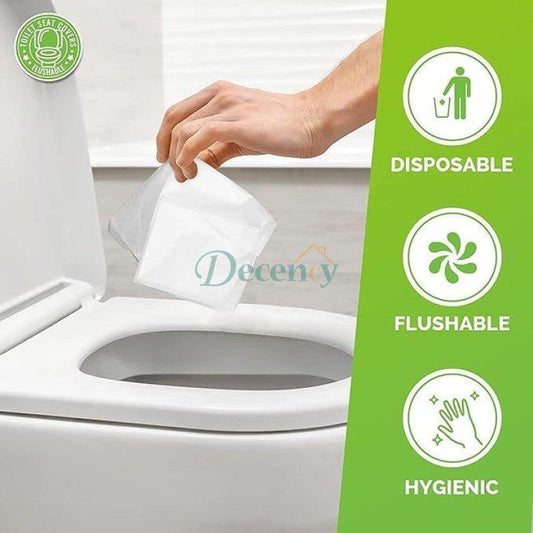 10 Pcs Disposable Flushable Toilet Seat Covers - Hygienic Travel Pack