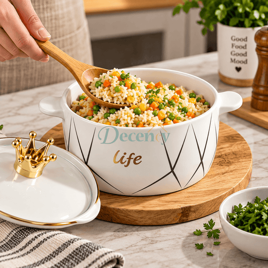 Luxury Black Ceramic Soup Pot with Crown Lid Knob – 1.8L