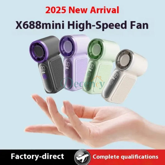 Portable Mini Fan with LED Display & 6 Speeds