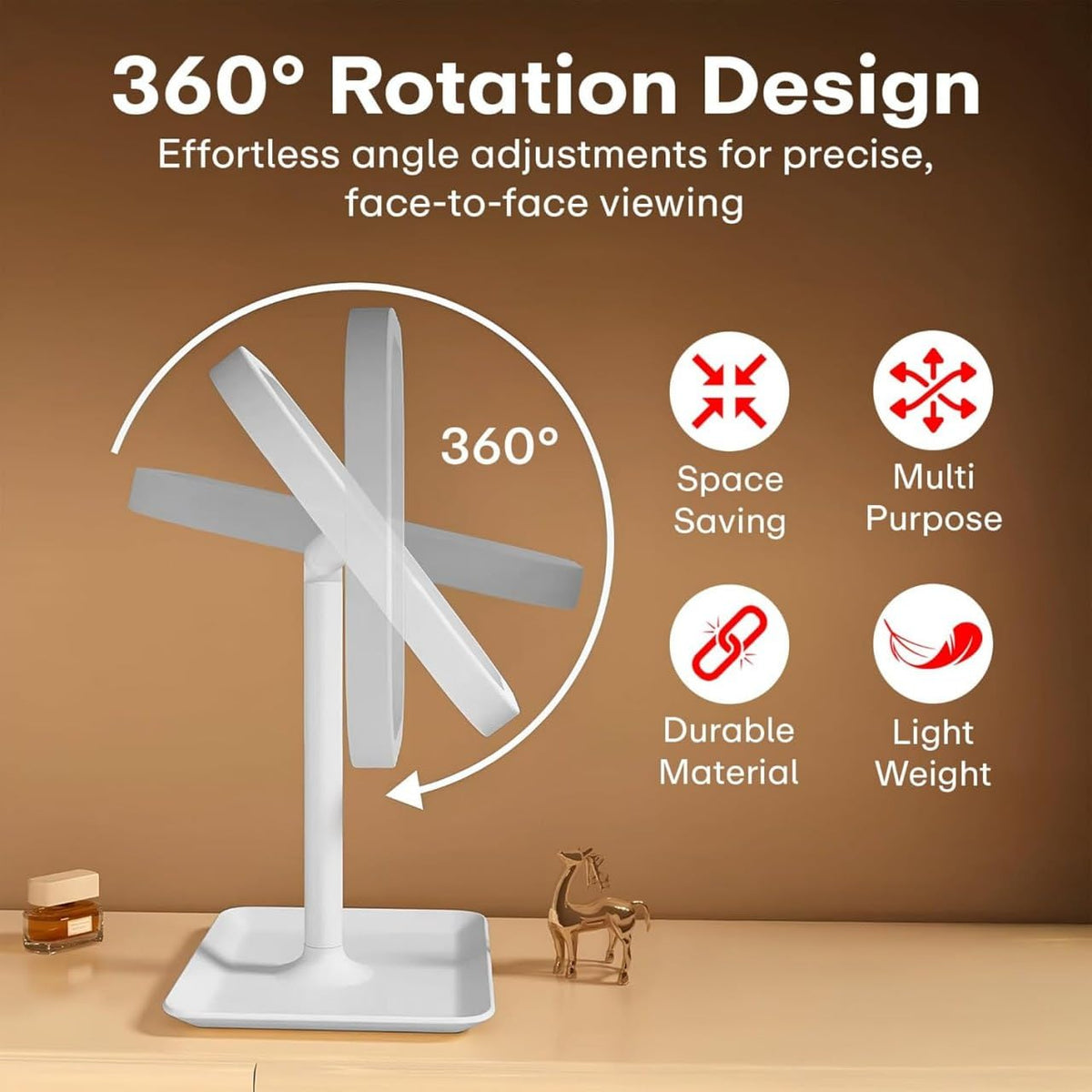 LED Vanity Makeup Mirror with Touch Sensor