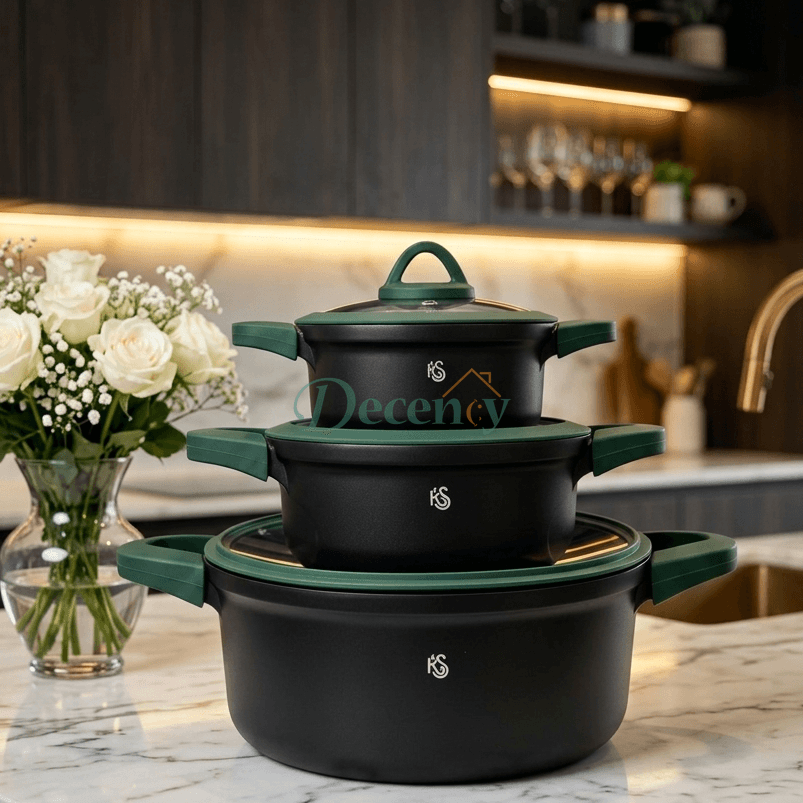 Kitchen Star Non-Stick Cooking Pots Set | Induction Bottom