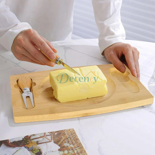 Butter Dish with Glass Lid Bamboo Base
