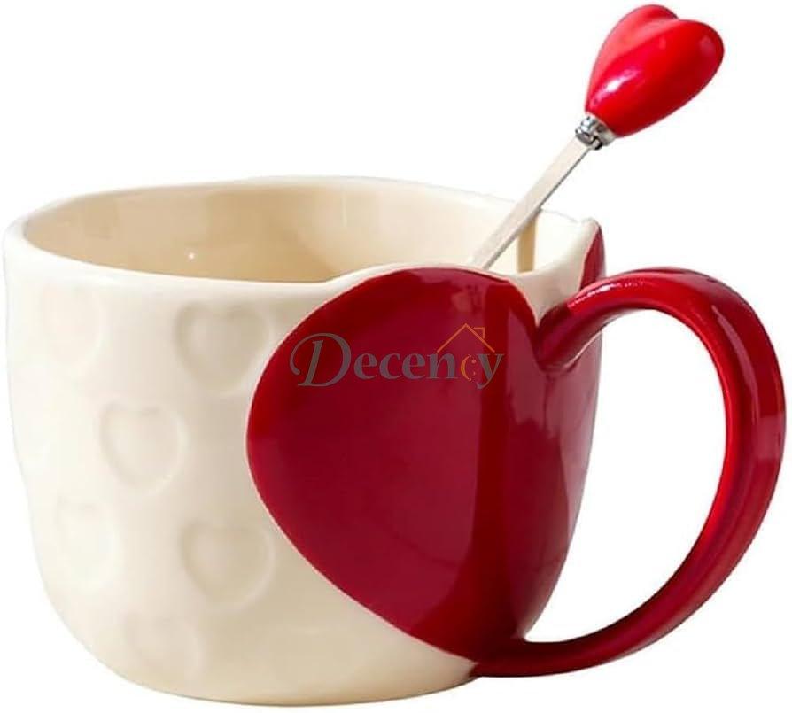 Luxury 4 Pcs Ceramic Couple Mug Gift Set with Spoons