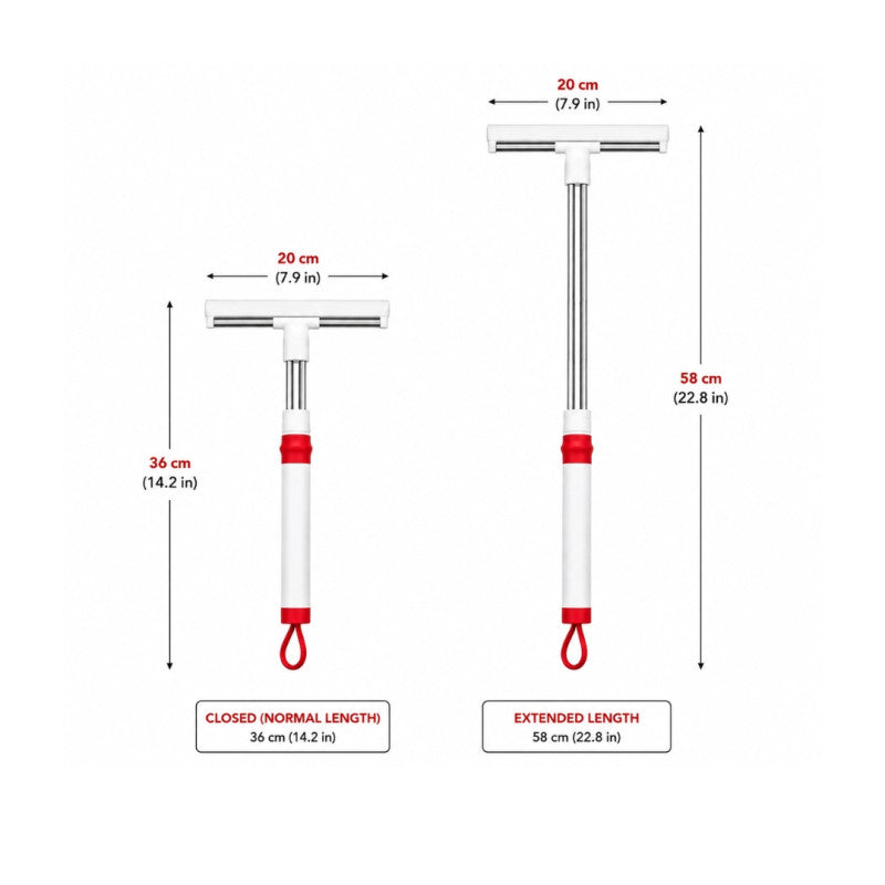 Extendable Window Squeegee Wiper with Telescopic Handle