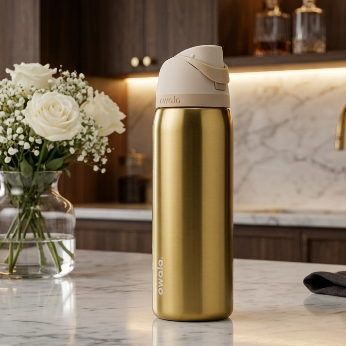 Owala FreeSip Stainless Steel Water Bottle Golden Tune - 32 oz