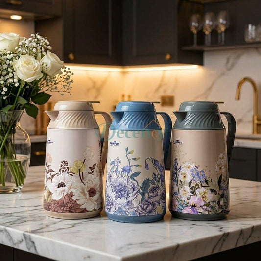 Day Days 1 Litre Vacuum Flask - Floral Inner Glass Tea Thermos