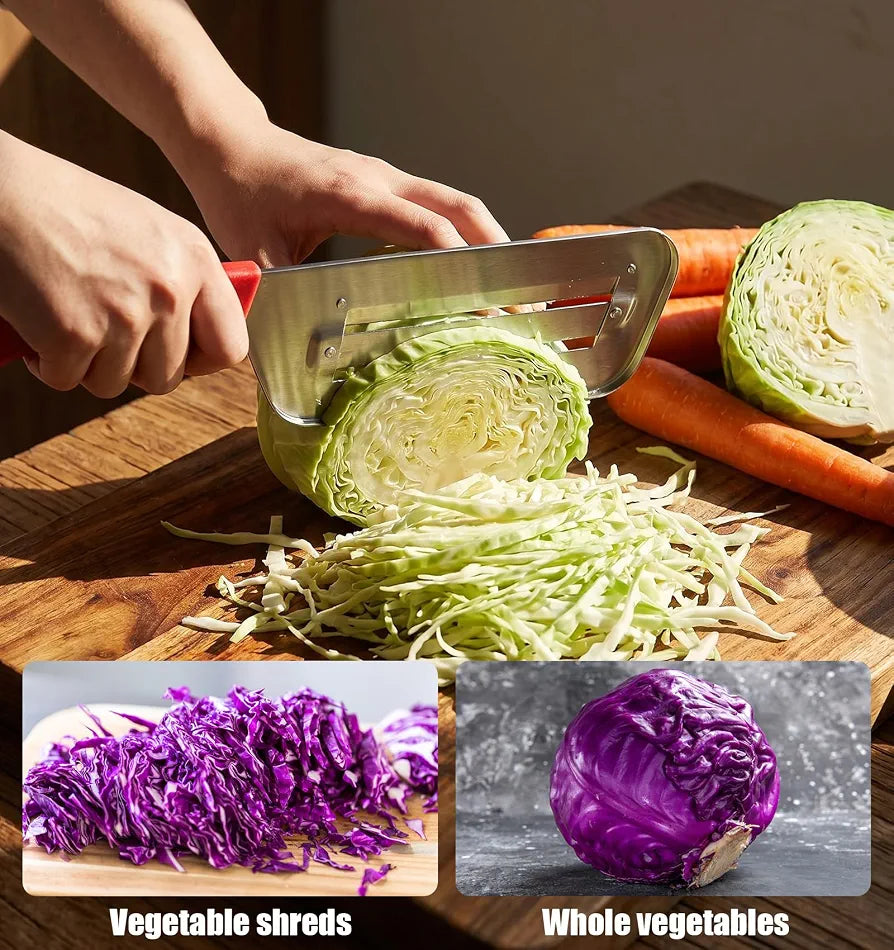 Dual Stainless Steel Blade Cabbage Slicer & Shredder Knife