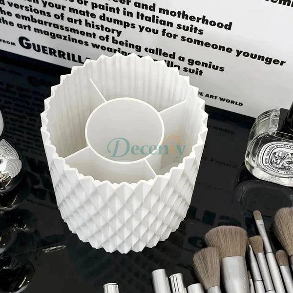 360 Rotating Cosmetics Makeup Brush Organizer