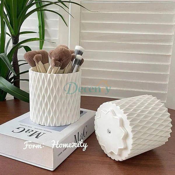 360 Rotating Cosmetics Makeup Brush Organizer