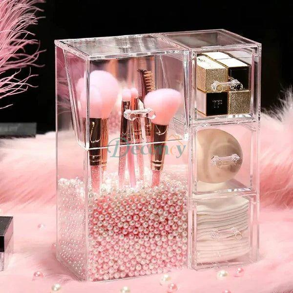 Acrylic Makeup Brush Organizer With Drawers