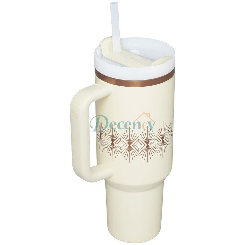 Quencher H2.0 FlowState 40 OZ Cream Gloss Deco