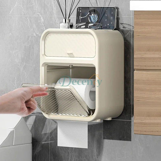 Wall Mounted Tissue Holder With Drawer