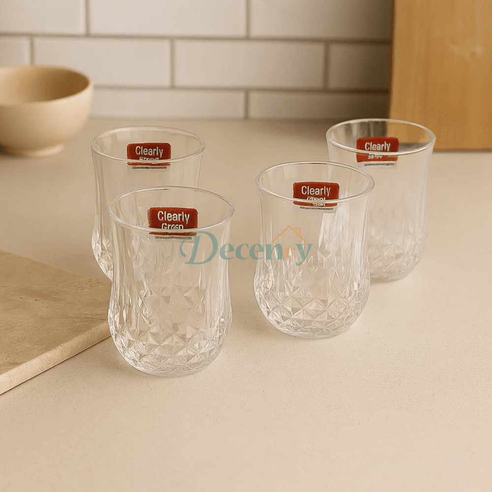 Danny Home 4-Piece Crystal Elegance Glass Set – Stylish & Durable