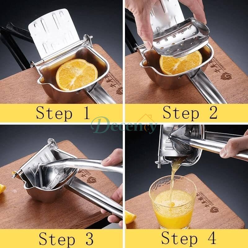 STAINLESS STEEL MANUAL FRUIT JUICER / SQUEEZER - Decency