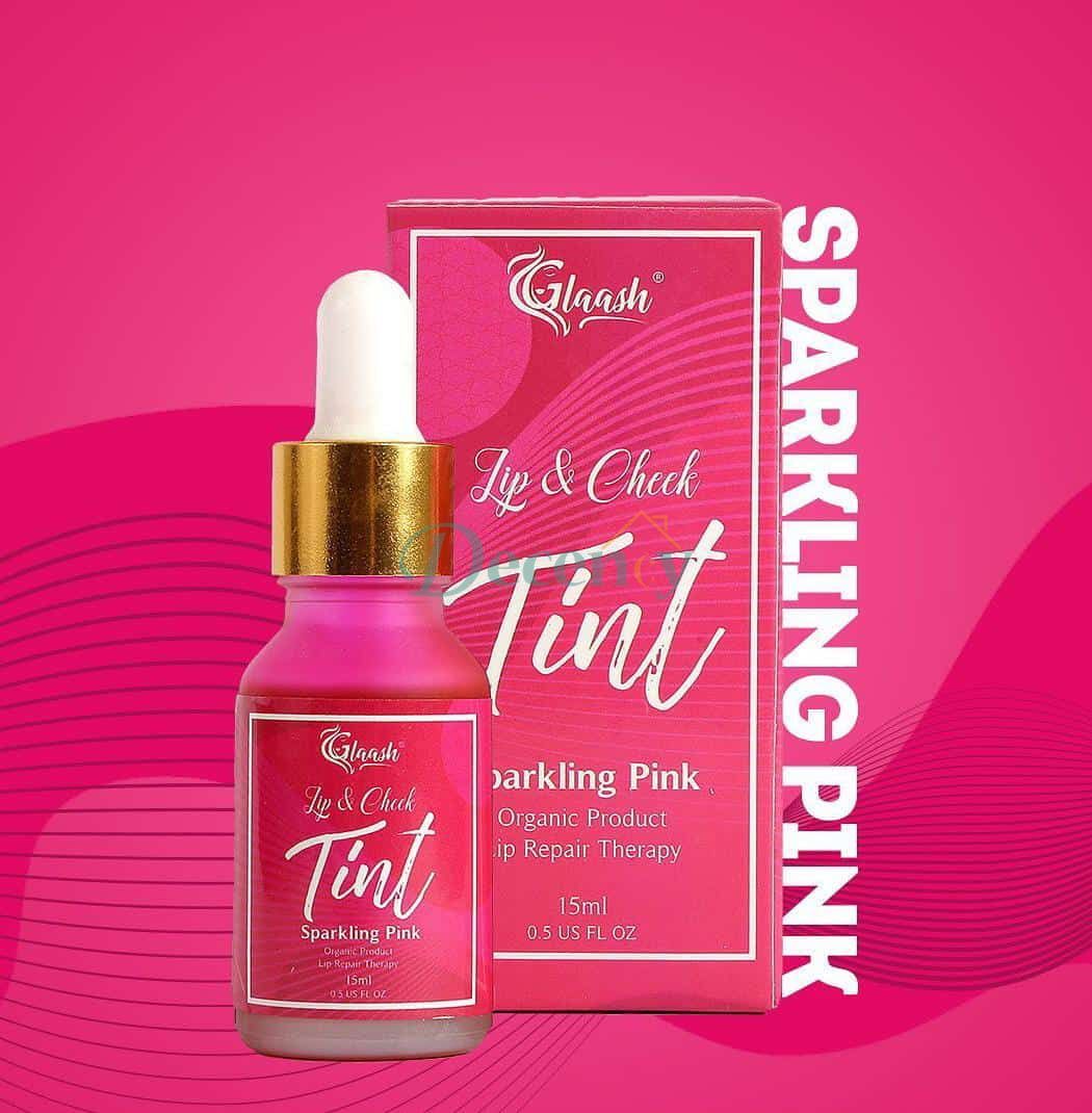 Glaash Lip & Cheek Tint Water Based 15ml - Red Fire | Plum Fatale | Sparkling Pink | Peach Punch - Decency