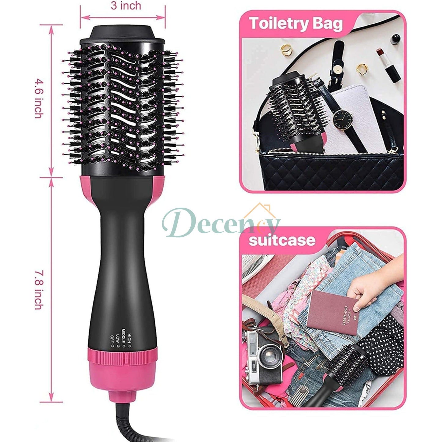 One Step Hot Air Brush (Dryer + Styler) - Decency