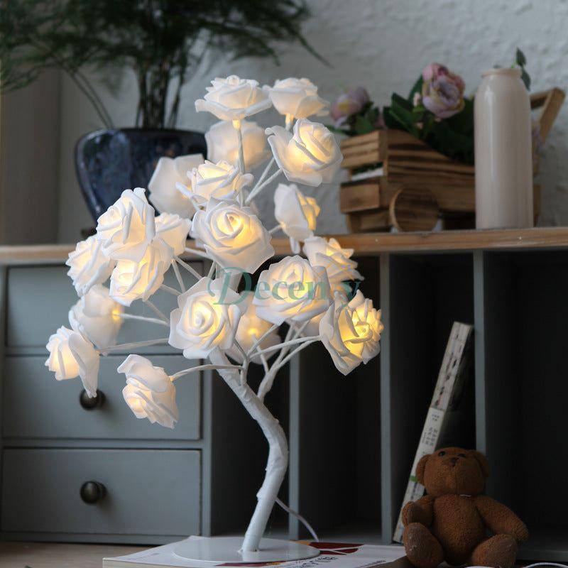 Led Rose Flower Night Light Table Lamp - Decency