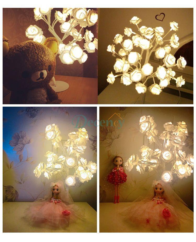Led Rose Flower Night Light Table Lamp - Decency
