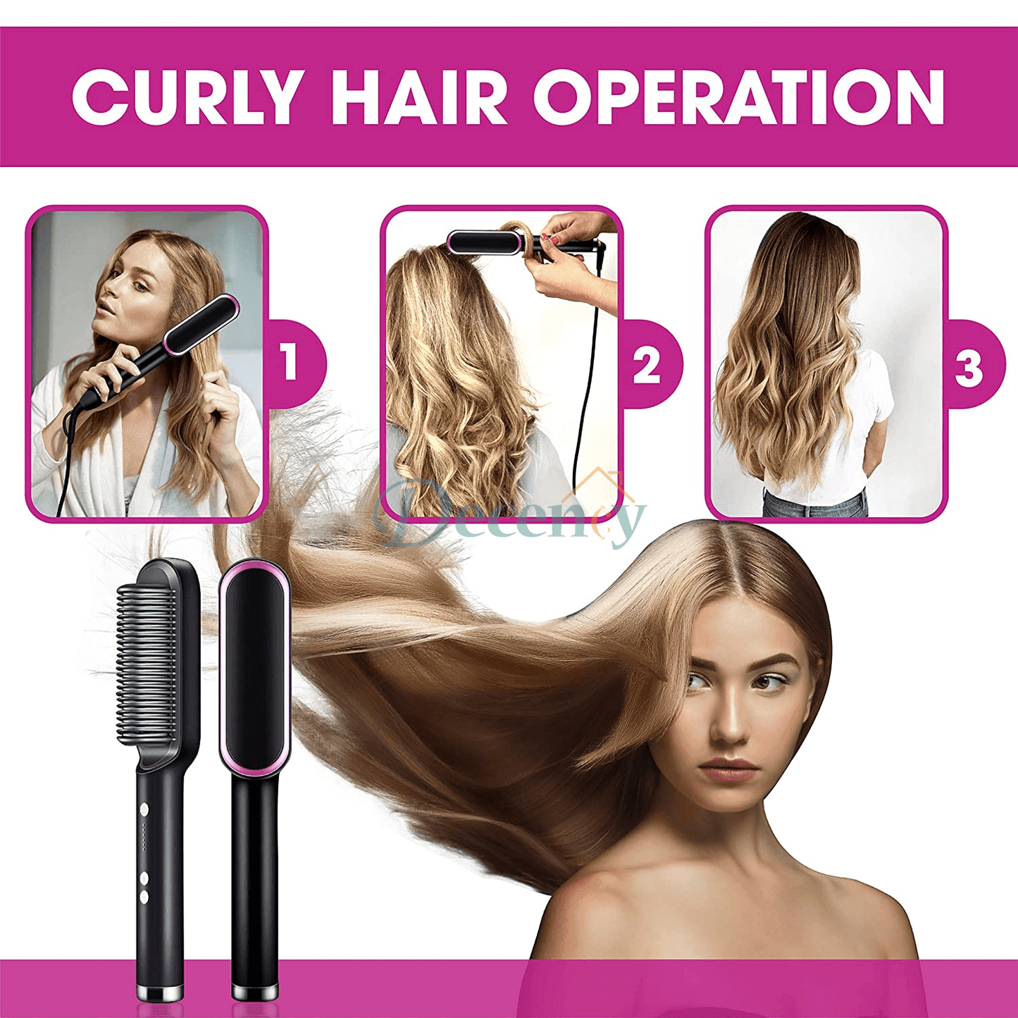 Electric Hair Straightening Brush - Decency