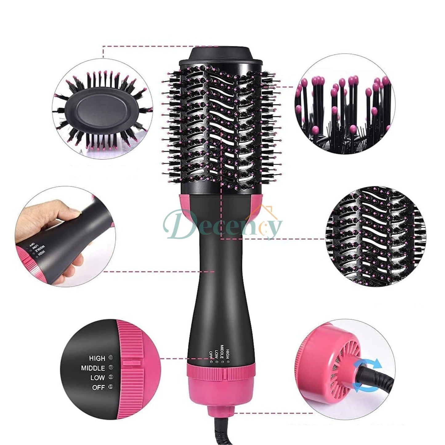 One Step Hot Air Brush (Dryer + Styler) - Decency