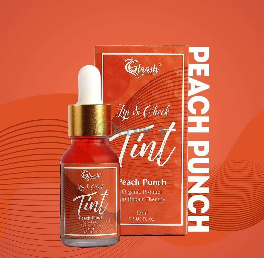Glaash Lip & Cheek Tint Water Based 15ml - Red Fire | Plum Fatale | Sparkling Pink | Peach Punch - Decency