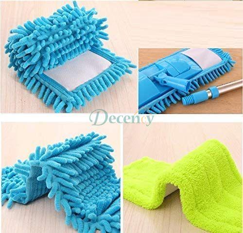 New Flat Microfiber Squeeze Mop With Long Handle Steel Rod - Decency