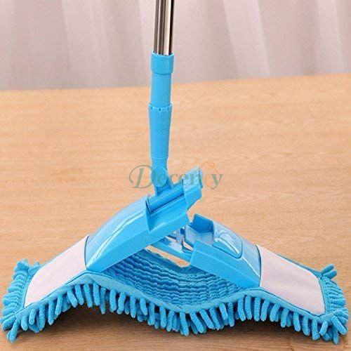 New Flat Microfiber Squeeze Mop With Long Handle Steel Rod - Decency