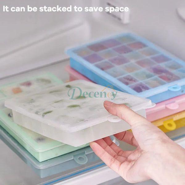 Silicone Ice Cube Tray With Lid - Decency