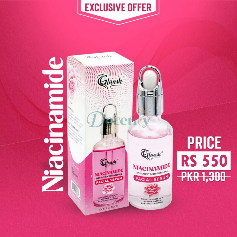 Glaash Facial Serum 50 ml Hyaluronic Acid|Niacinamide|Alpha Arbutin - Decency