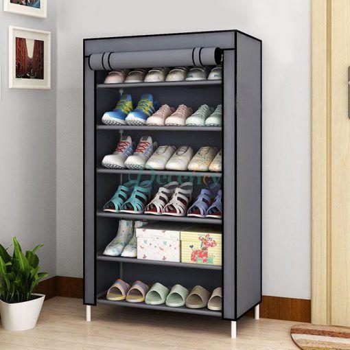 6 Layer Shoe Rack Shelf With Fabric Cover - Decency