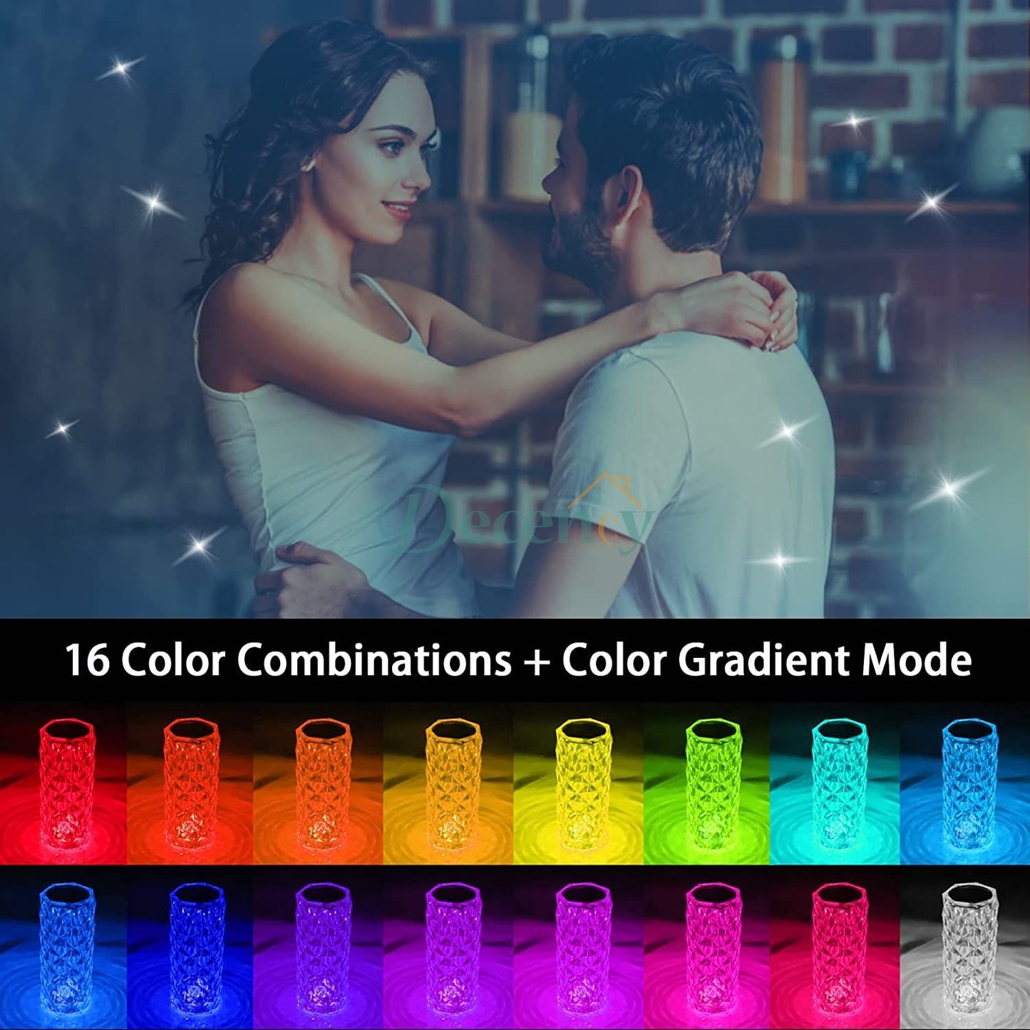 Modern Crystal Table Lamps with 16 RGB Color - Decency