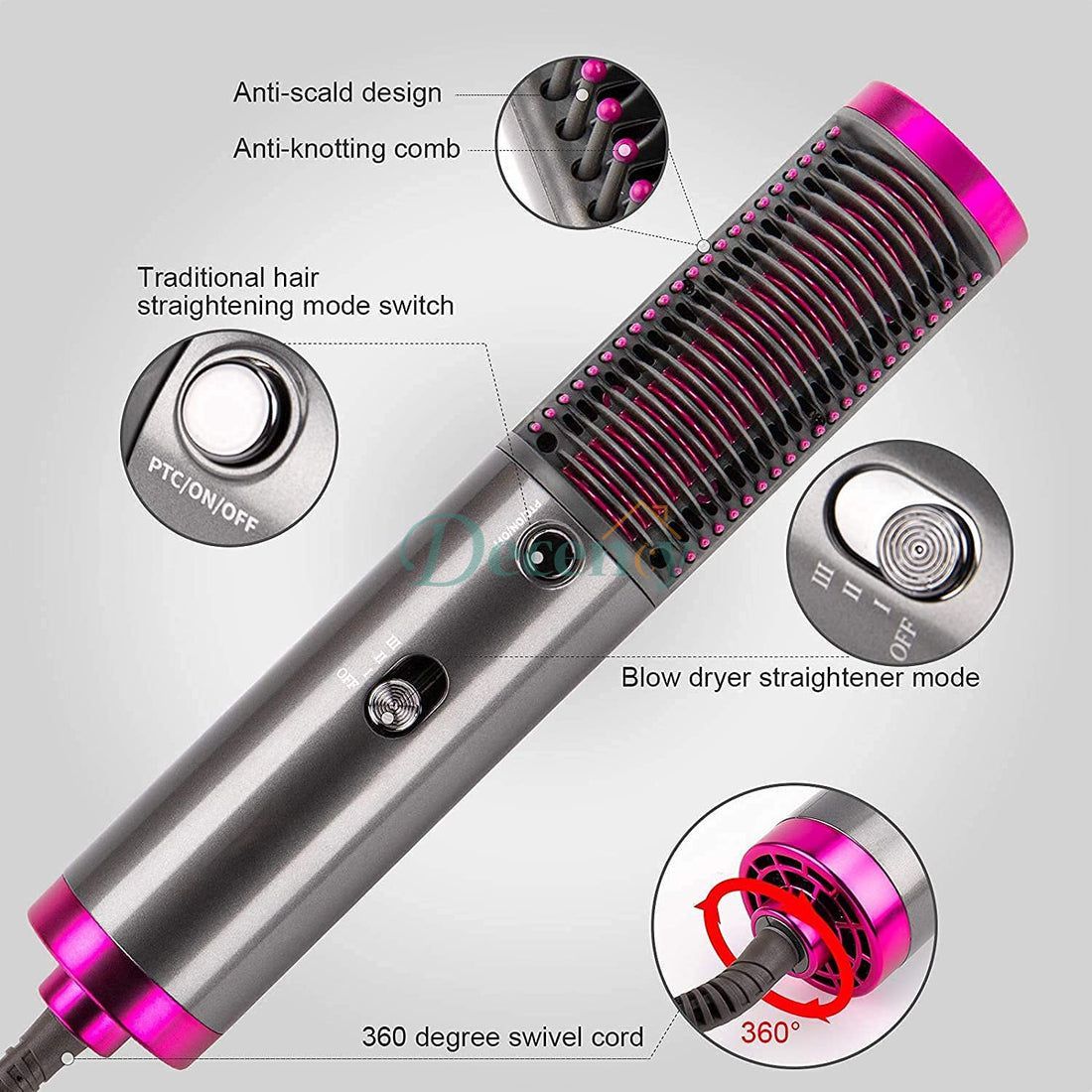 Professional 3-in-1 Multifunctional Hot Air Comb - Decency