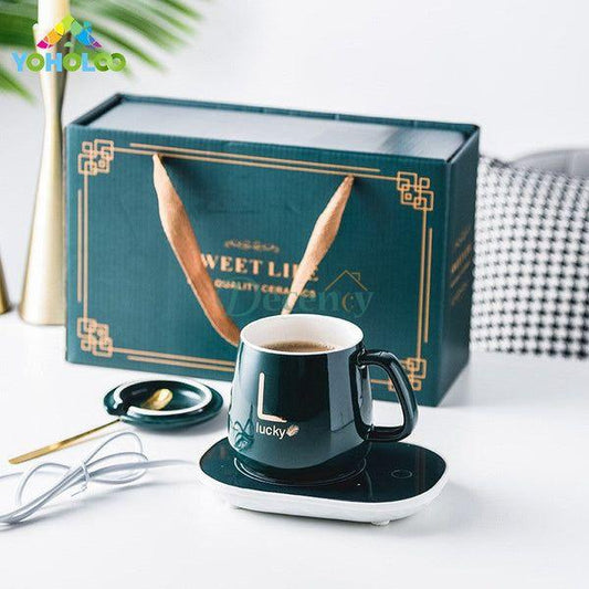 Classy Electric Cup Warmer With Spoon - Decency