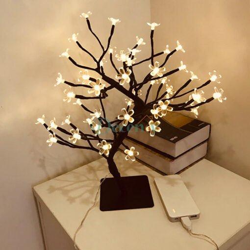 Electric Operated LED Cherry Blossom Tree Lamp 48 LED lights (Warm Light) - Decency