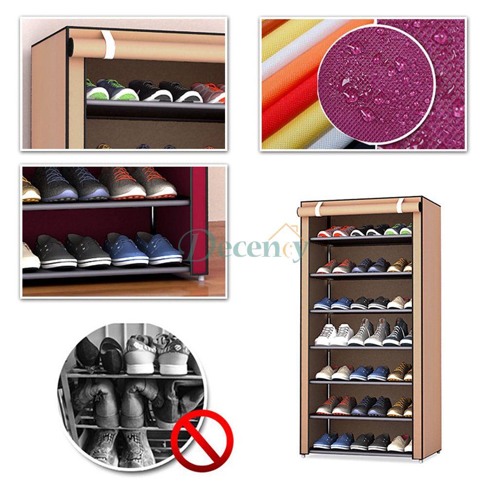 6 Layer Shoe Rack Shelf With Fabric Cover - Decency