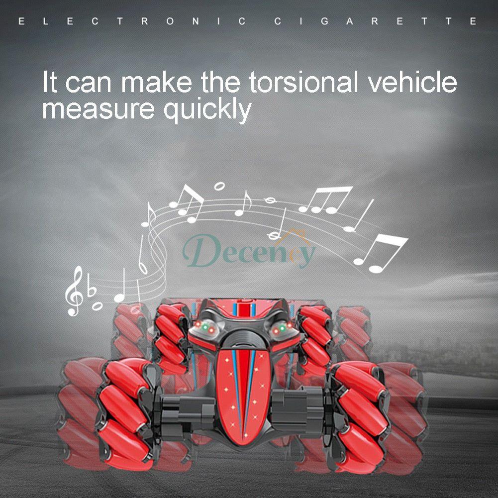RC Rotatable Stunt Gesture Sensing Twisting Off-Road Vehicle Light Music Car Kids Intelligent Toy - Decency